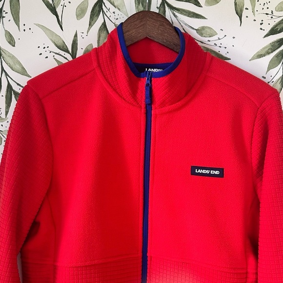 Lands' End Zip Up Red Jacket - Picture 2 of 10